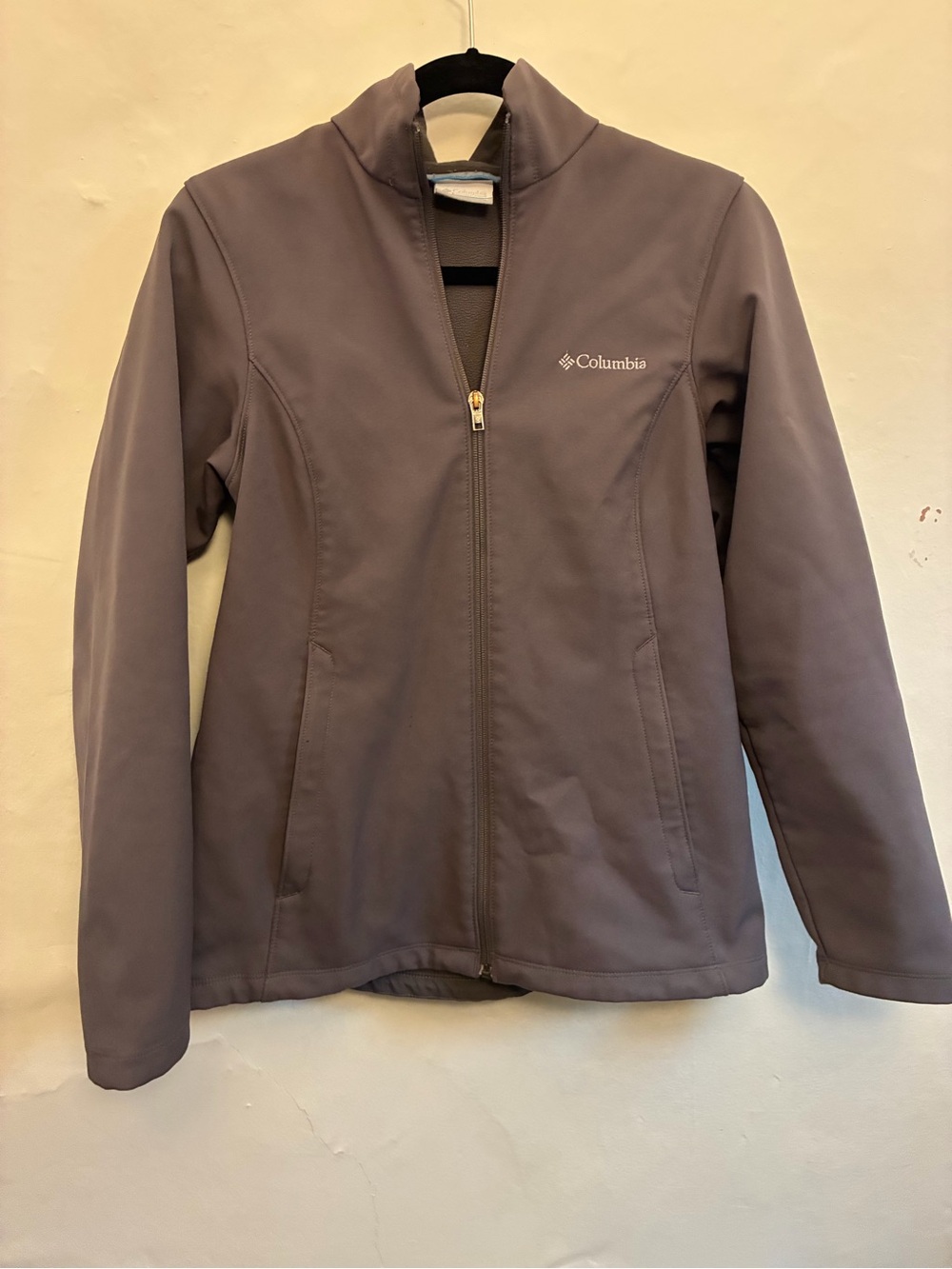 Columbia warm fleece lined grey jacket
